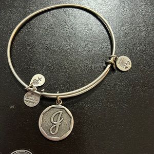 Alex and Ani J bracelet silver
